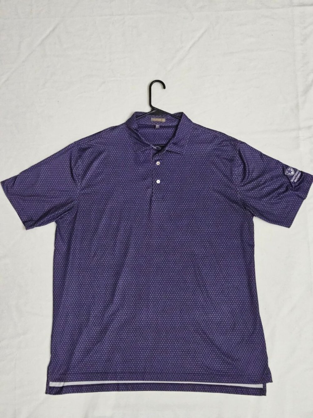 Peter Millar Mens Golfcore Polo Purple Floral Sunburst Scottsdale National